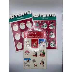 Lot of 80s Christmas Sticker Sheet Lot Ziggy Snowman Santa Sealed Hallmark